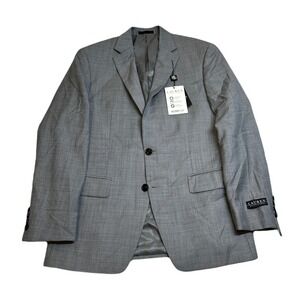Lauren Ralph Lauren Wool Suit Jacket Mens 38R 38 Light‎ Gray Stretch NEW